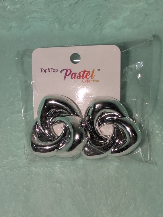 Top&Top Jewelry - Top & Top Pastel Collection Silver Knot Earrings